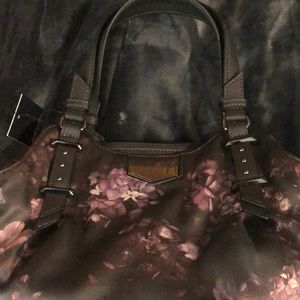 Black and purple floral purse